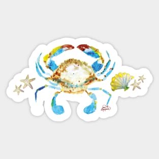 Crab Starfish and Shells Sticker